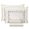Conjunto Cama Casal King Size Safira Bordado 100% Algodao Luxo Viena:palha - 1