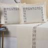 Conjunto Cama Casal King Size Safira Bordado 100% Algodao Luxo Viena:palha - 2