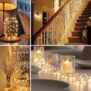 Ver imagem 2 de Fio de Fada 100 LED Branco Quente 10m Cordão Pisca Lâmpada Festa Decoração Árvore Natal Luvinco