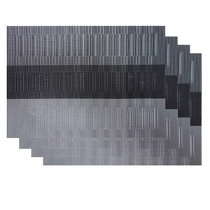 Jogo Americano 4 peças Retangular 30x45cm Santiago Des. 006 - Niazitex Prata