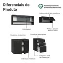 Ver imagem 4 de Armário de Cozinha Compacta 200 cm Suspenso Preto Nice Madesa 12 Xa