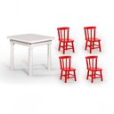 Ver imagem 1 de Conjunto Mesinha Infantil Branca 4 Cadeiras Vermelho