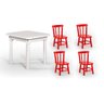 Conjunto Mesinha Infantil Branca 4 Cadeiras Vermelho - 1