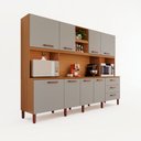 Ver imagem 2 de Armário de Cozinha Versa Móveis Home 100% MDF com 08 Portas