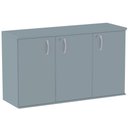 Ver imagem 1 de Armário Baixo Credenza PE25 Pandin 121,50 cm (largura) em MDP Cor Liso Cinza com Três Portas