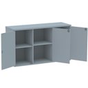 Ver imagem 3 de Armário Baixo Credenza PE25 Pandin 121,50 cm (largura) em MDP Cor Liso Cinza com Três Portas