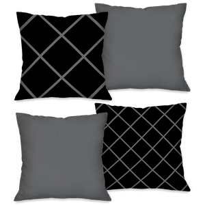 Kit com 4 Capas para Almofadas Decorativas Geométrico Cinza