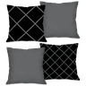 Kit com 4 Capas para Almofadas Decorativas Geométrico Cinza - 1