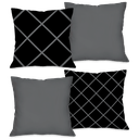 Ver imagem 1 de Kit com 4 Capas para Almofadas Decorativas Geométrico Cinza