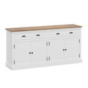 Ver imagem 4 de Balcão Buffet Aparador 4 Portas 2 Gavetas Branco Farm House