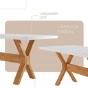 Ver imagem 6 de Sala de Jantar Mesa Startampo Laqueado e 6 Cadeiras Moderna Star Caramelo/Laq Off/Cinam. Imbuia