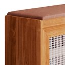 Ver imagem 5 de Sapateira Entrada com Banco Estofado Nature Marrom Porta Ratan Madeira Maciça