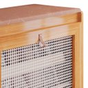 Ver imagem 7 de Sapateira Entrada com Banco Estofado Nature Marrom Porta Ratan Madeira Maciça