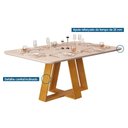 Ver imagem 2 de Mesa Cozinha Celeste Madeirado/Vidro 160cm Cedro DJ Móveis
