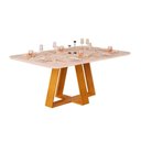 Ver imagem 1 de Mesa Cozinha Celeste Madeirado/Vidro 160cm Cedro DJ Móveis