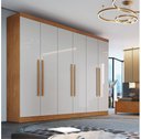 Ver imagem 1 de Guarda Roupa Casal 6 Portas 6 Gavetas Genova - Bianchi Móveis - NATURE/OFF WHITE