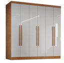 Ver imagem 2 de Guarda Roupa Casal 6 Portas 6 Gavetas Genova - Bianchi Móveis - NATURE/OFF WHITE