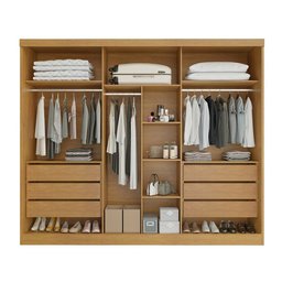Guarda Roupa Casal 6 Portas 6 Gavetas Genova - Bianchi Móveis - NATURE/OFF WHITE - 4