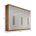 Ver imagem 3 de Guarda Roupa Casal 6 Portas 6 Gavetas Genova - Bianchi Móveis - NATURE/OFF WHITE