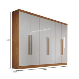 Guarda Roupa Casal 6 Portas 6 Gavetas Genova - Bianchi Móveis - NATURE/OFF WHITE - 3
