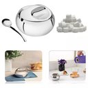 Ver imagem 4 de Açucareiro Inox C/ Colher 300ml Café Chá Luxo