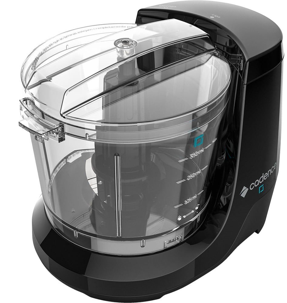 MINI PROCESSADOR CADENCE 100W - JARRA 350ML TRANSPARENTE - PRETO 110V - 3