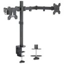 Ver imagem 1 de Suporte Duplo para 2 Monitores TV Aço Mesa Furação VESA com Ajuste de Articulação e Altura