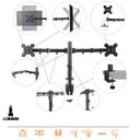 Ver imagem 6 de Suporte Duplo para 2 Monitores TV Aço Mesa Furação VESA com Ajuste de Articulação e Altura