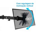 Ver imagem 4 de Suporte Duplo para 2 Monitores TV Aço Mesa Furação VESA com Ajuste de Articulação e Altura