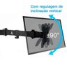 Suporte Duplo para 2 Monitores TV Aço Mesa Furação VESA com Ajuste de Articulação e Altura - 4