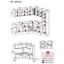 Ver imagem 5 de Armário de Cozinha Completa de Canto com Rodapé Veneza Multimóveis MP2102.964 Branco/Preto