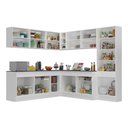 Ver imagem 6 de Armário de Cozinha Completa de Canto com Rodapé Veneza Multimóveis MP2102.964 Branco/Preto