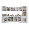 Armário de Cozinha Completa de Canto com Rodapé Veneza Multimóveis MP2102.964 Branco/Preto - 6