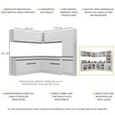 Ver imagem 4 de Armário de Cozinha Completa de Canto com Rodapé Veneza Multimóveis MP2102.964 Branco/Preto
