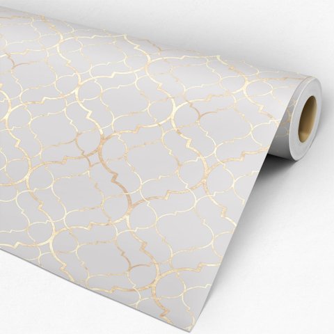 Papel de Parede Temático Marrakesh Cinza - 1,50x0,50m