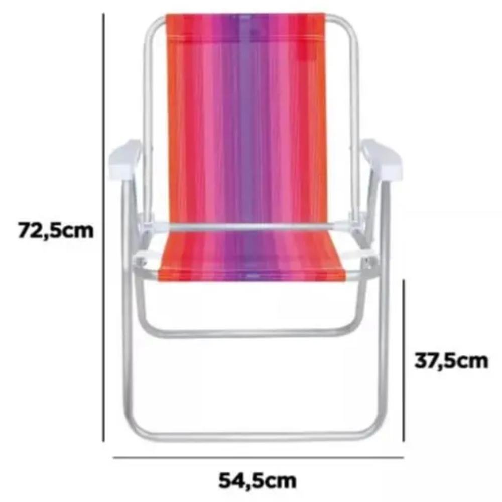 Cadeira de Praia Alta 1posição Aluminio Mor Suporta até 110g - 5