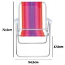 Ver imagem 5 de Cadeira de Praia Alta 1posição Aluminio Mor Suporta até 110g