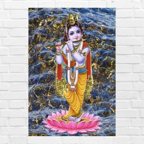 Placa Decorativa Mdf Krishna Tamanho 20x27cm Modelo 2