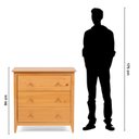 Ver mais imagens de Cômoda para Quarto 3 Gavetas Madeira Maciça Nest Bege/Marrom Pine