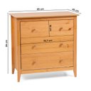 Ver imagem 3 de Cômoda para Quarto 3 Gavetas Madeira Maciça Nest Bege/Marrom Pine