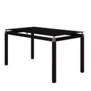 Ver imagem 1 de Mesa Malva 140x80 cm Preta Com Tampo De Vidro Temperado Preto Artefamol 9564/11304 - PRETO FOSCO/VID