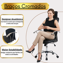 Ver imagem 7 de Cadeira Escritório Presidente Ergonômica Executiva Estofada Giratória Apoio Lombar Mesh - 140kg
