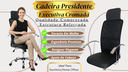 Ver imagem 5 de Cadeira Escritório Presidente Ergonômica Executiva Estofada Giratória Apoio Lombar Mesh - 140kg