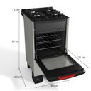 Ver imagem 4 de Fogão 4 Bocas Mueller com Mesa de Vidro e Forno 48l Titânio Bivolt - Mfv4bf