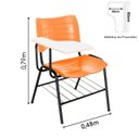 Ver imagem 2 de Cadeira Universitária Plástica Prancheta Mdf Cor Laranja Masticmol