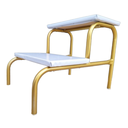 Ver imagem 1 de Escada Clínica de 2 Degraus Estrutura Dourada com Piso em Mdf Branco Medcombo Escadinha 2 Degraus do