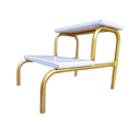 Ver imagem 3 de Escada Clínica de 2 Degraus Estrutura Dourada com Piso em Mdf Branco Medcombo Escadinha 2 Degraus do