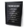 Quadro Frases Motivacionais 7 Regras da Vida Moldura e Vidro - 1