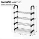 Ver imagem 6 de Sapateira Organizador 4 Prateleiras 56cm Aco Inox Moderno Multiuso Lavanderia 12 Pares Yeet