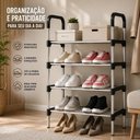 Ver mais imagens de Sapateira Organizador 4 Prateleiras 56cm Aco Inox Moderno Multiuso Lavanderia 12 Pares Yeet